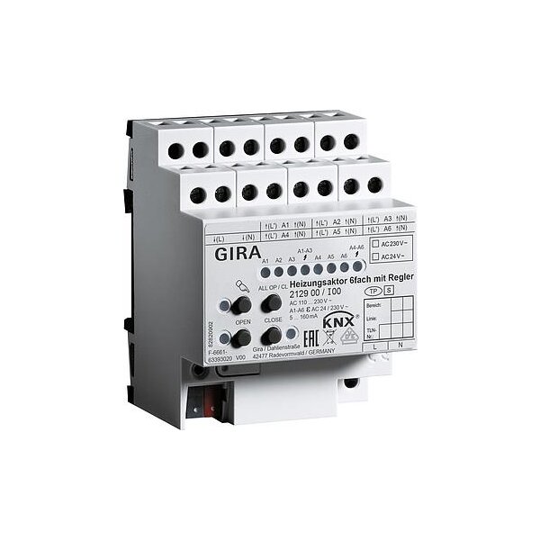 GIRA Regler 212900 KNX Heizungsaktor 6fach REG