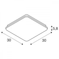 SLV LED-Wand- / Deckenleuchte SIMA weiß 3000K eckig...