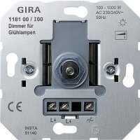 GIRA Dimmer 118100 Einsatz Druck/Wechsel Gl 100-1000