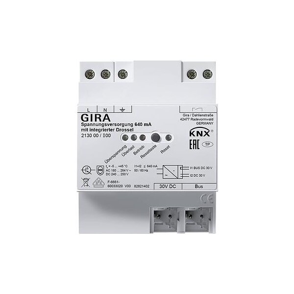 GIRA Spannungsversorgung 213000 KNX/REG 640mA Drossel