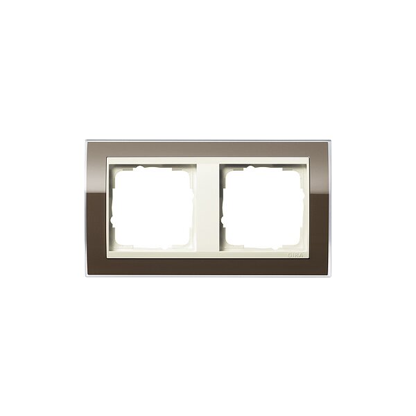 GIRA Rahmen 0212761 2fach + ZR cw Event Klar Braun