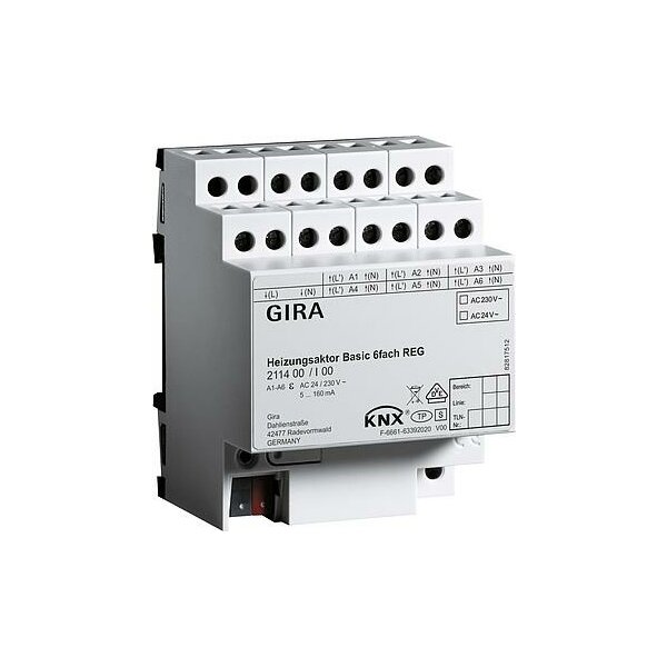 GIRA Aktor 211400 KNX/EIB Heizung 6fach REG
