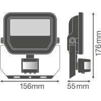 LEDV LED-Strahler LB22 FL PFM 20W/3000K SYM 100 S BK 12X1