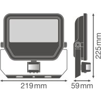 LEDV LED-Strahler LB22 FL PFM 50W/4000K SYM 100 S BK 8X1