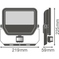 LEDV LED-Strahler LB22 FL PFM 50W/3000K SYM 100 S BK 8X1