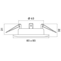 nobile Deckeneinbaustrahler LB22 D 3830 Q gold 24 Karat...