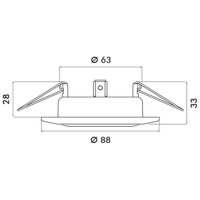 nobile Deckeneinbaustrahler LB22 C 3830 gold 24 Karat...