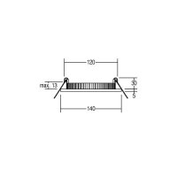 Brumberg LED-Einbauleuchte LB22 24V/DC 10W weiß 3000K