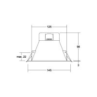 Brumberg LED-Deckeneinbaustrahler LB22 1010lm 3000/4000/5700K ws D:145mm DA:125