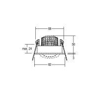 Brumberg LED-Deckeneinbaustrahler chrom 6W 470lm 3000-1800K