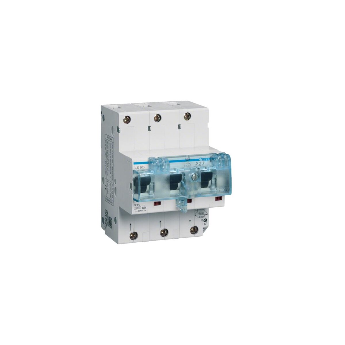 Hager HTS363E SLS E 63A Main Switch / Circuit Breaker – 3 Pole – Used