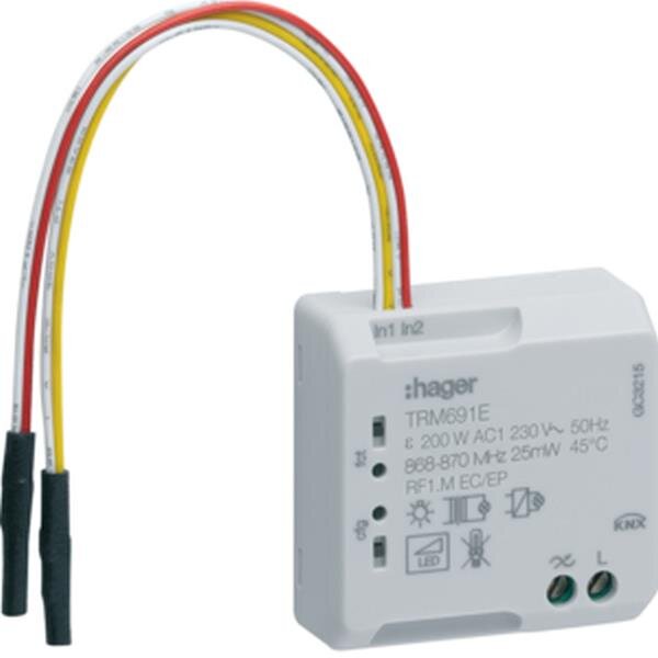 Hager Funk-UP-Universal-Dimmer TRM691E 1fach/Binäreingang 2fach 200W