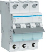 Hager Leitungsschutzschalter MCS316 3polig C16A 6kA QC 3M