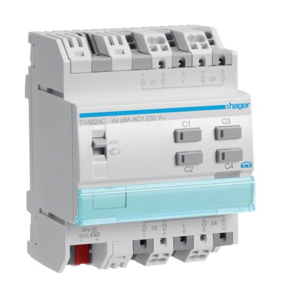 Hager Jalousieausgang TYA624C KNX 4fach 230V