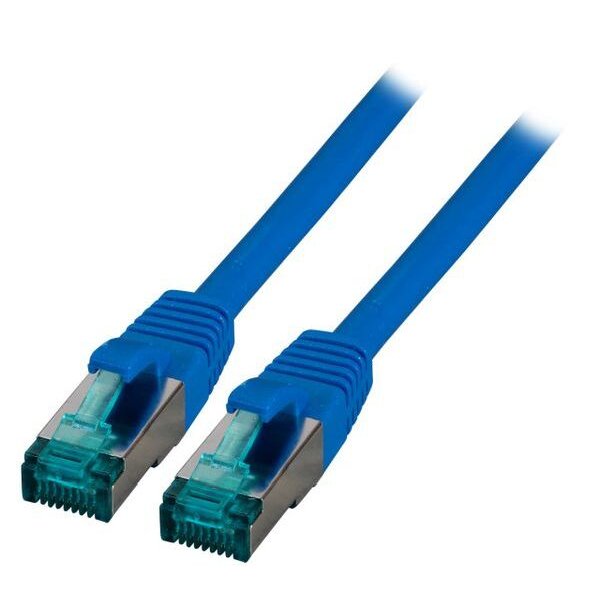 DNTE Patchkabel RJ45 S/FTP Cat.6A LSZH  0,15m blau