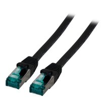 DNTE Patchkabel RJ45 S/FTP Cat.6A LSZH  0,5m schwarz