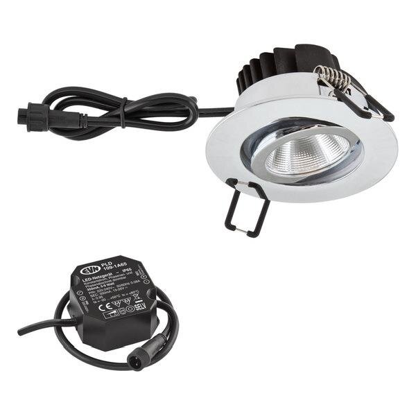 EVN LED-Deckeneinbaustrahler LB22 Rund 220 240V 6W 3000K 620lm chrom