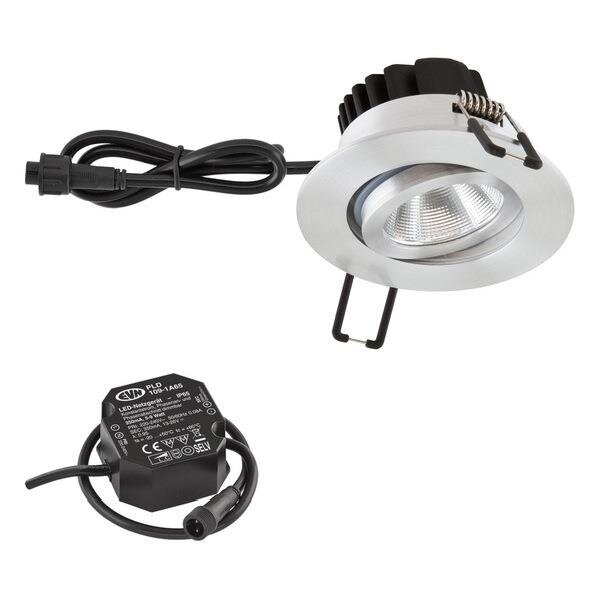 EVN LED-Deckeneinbaustrahler LB22 Rund 220 240V 6W 3000K 620lm alu poliert