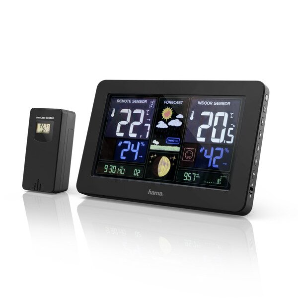 HAMA Wetterstation Premium LED-Farbdisplay USB-Ladefunktion