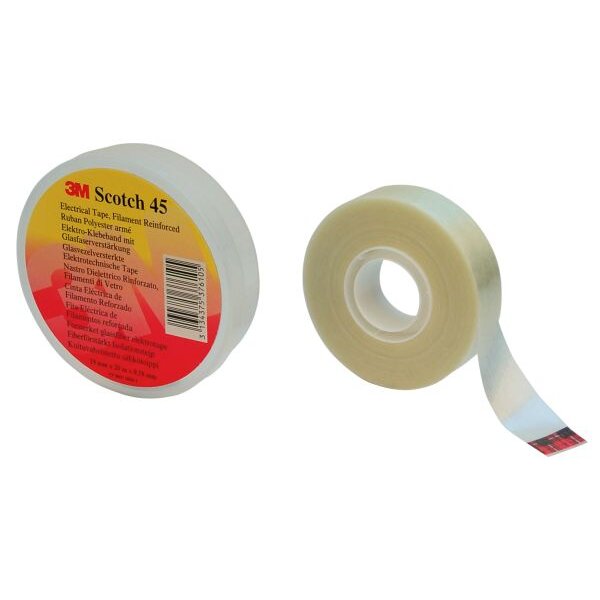 3M glasfaserverstäktes Polyesterband Scotch 45 19x0,2mm transparent Rolle 20m