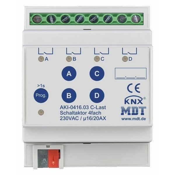 MDT Schaltaktor AKI-0416.04 4f. 16/20A 230VAC C-Last