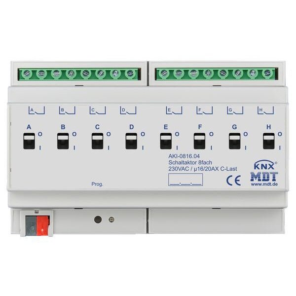 MDT Schaltaktor AKI-0816.04 8fach 8TE REG 16/20A 230VAC