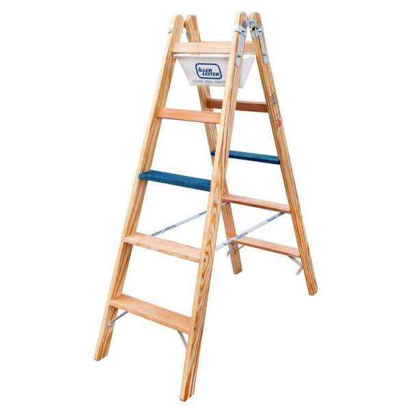 PROTEC Holz-Stehleiter PHSPSL26 Sprossen 2x6 L:1,73m