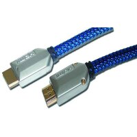 PROTEC HDMI-Kabel PHDMI S2 s/b Stoff-Mantel 2m