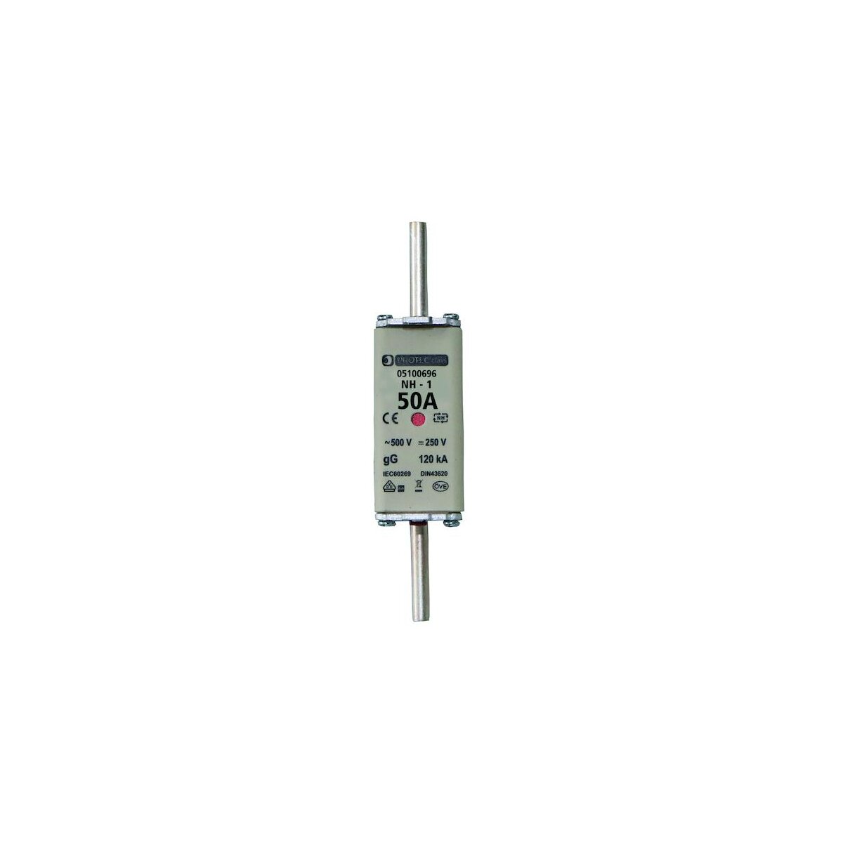 Fusibile 50A E33 Lento PROTEC.CLASS PSI DIII - Bianco, 500V, Protezione Generale - 2