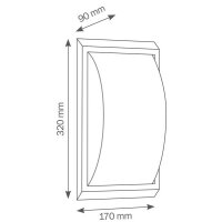 LCD Wandleuchte LB22 Edelstahl E27 max.75W