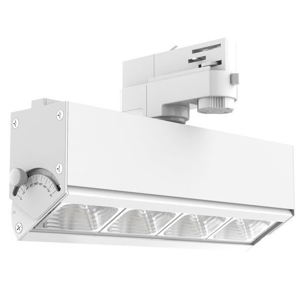 DieFra LED-Stromschienenstrahler LB22 weiß Alu dreh-u.schwenkbar 3300lm 4000K