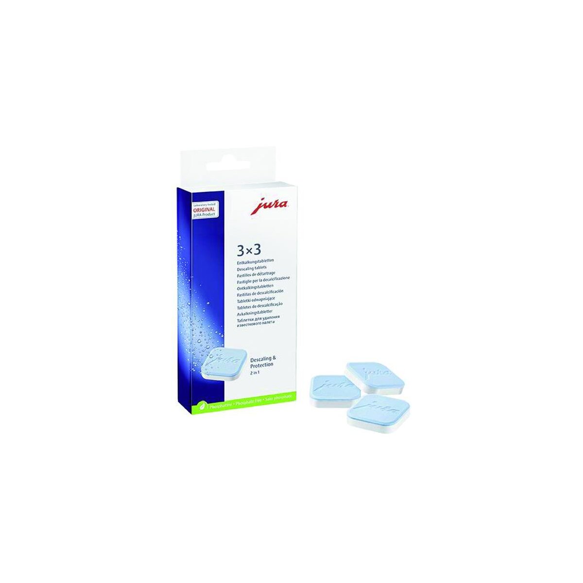 Jura ontkalkingstabletten 9 tabletten (3 ontkalkingsprocessen) los 1 - Pack wit