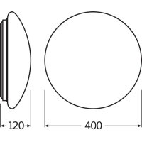 LEDV LED-Wand- / Deckenleuchte LB22 SF CIRCULAR 400 S 24...