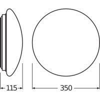 LEDV LED-Wand- / Deckenleuchte LB22 SURFACE-C 350 18W/4000K IP44