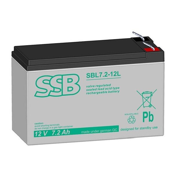SSB wartungsfreie Gittervliesbatterie SBL7,2-12L 12V 7,2Ah 10-12 Jahre