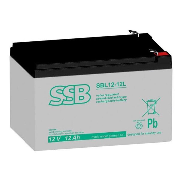 SSB wartungsfreie Gittervliesbatterie SBL12-12L 12V 12Ah 10-12 Jahre