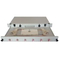 DNTP 19" 1HE Spleissbox RAL7035 ausz. 6xLCD-Kupp,...