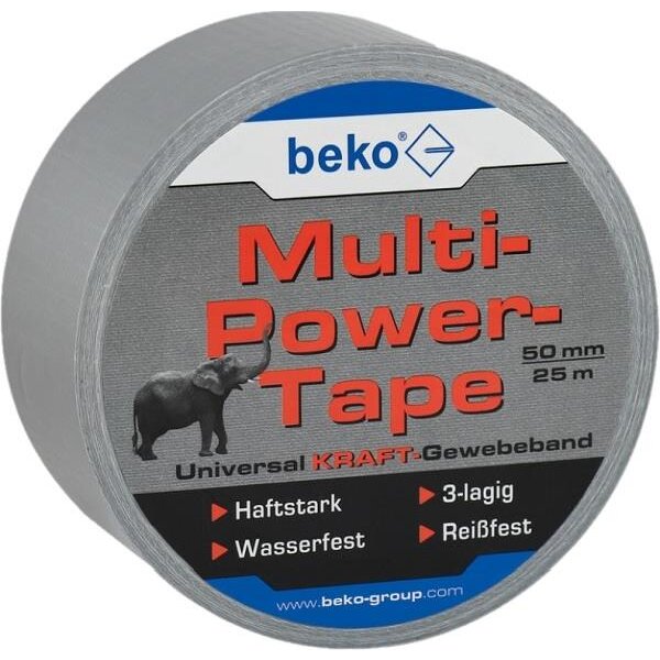 BEKO Kraft-Gewebeband Multi-Power-Tape 50mmx50M silber