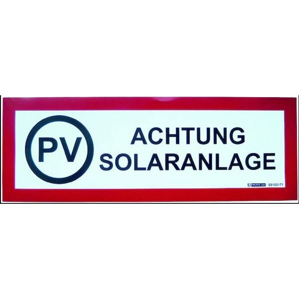 PROTEC Aufkleber PWSA Achtung Solaranlage