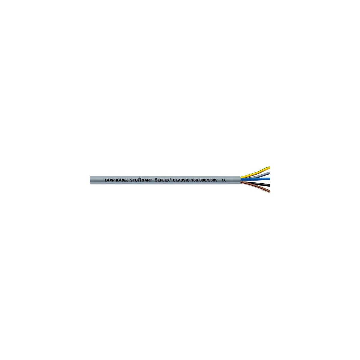 10 meter Lapp 1119207 Ölflex Classic 110 pvc-stuurleiding 7x1 mm² met groen-gele beschermingsgeleider 7G1,0 mm² I mantel 7-aderig I kabel 7-aderig