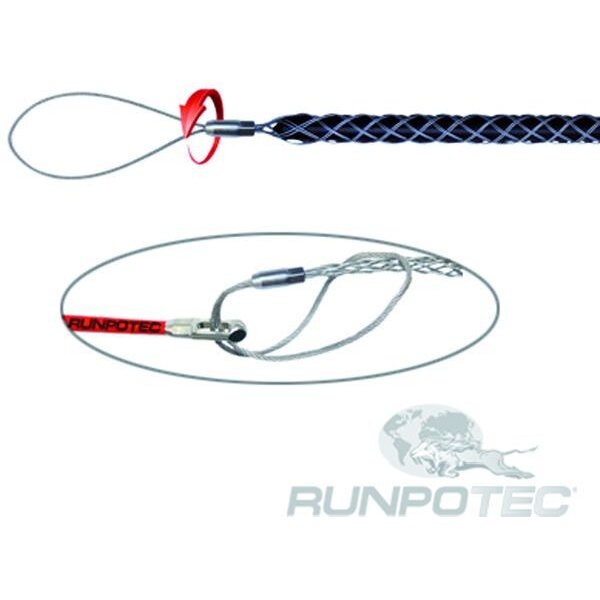 Runpotec Kabelziehstrumpf mit Schlaufe und Drallausgleich 6-9mm