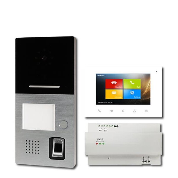 HHG Video-Sprechanlagen-Set Villa AP Set 1 FP integr. Fingerprint