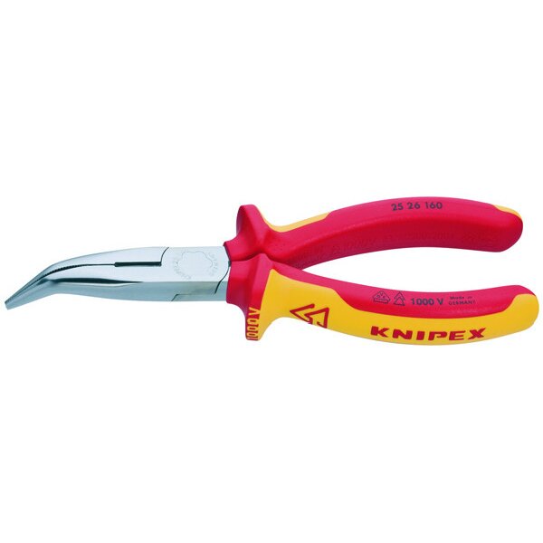 Knipex VDE Flachrundzange 25 26 160 mit Schneide gebogen