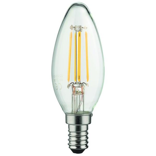 PROTEC LED-Leuchtmittel LB22 PLED C35F 4W Kerze Filament E14 4W