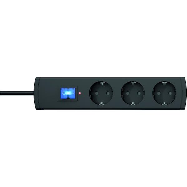 PROTEC Tischsteckdose PTSD90 3SÜs1 90°Töpfe Sch. 3f sw 1,4m