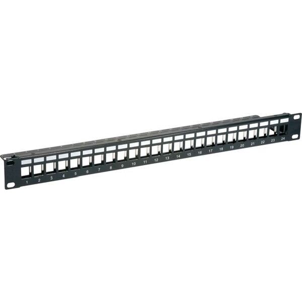 LEON 19" Patchpanel Verteilerfeld MegaLine Connect45 24 Port grau