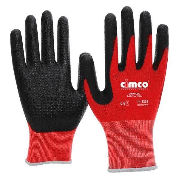 Cimco Arbeitshandschuh Grip Flex schwarz/rot Größe 10/XL