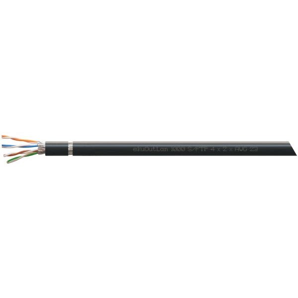 EKU Datenkabel Cat7 schwarz ekuOutLan1000 4x2xAWG23 S-FTP