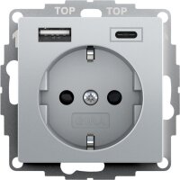GIRA Steckdose SCHUKO SH USB-Spannungsv.2f Typ A/C Sys 55...