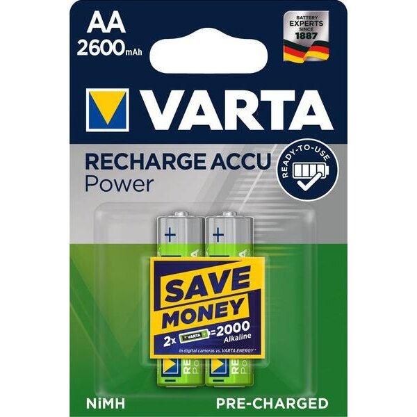 Varta Rechargeable Accu 05716 R2U AA 2600mAh 2Blister Mignon